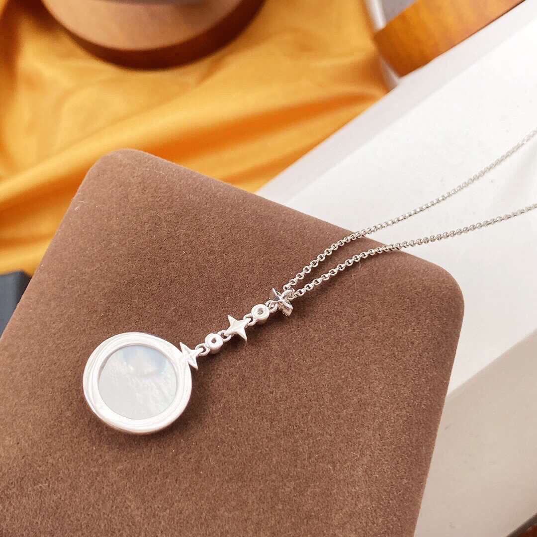 APM Monaco Elegant Silver Chain with Diamond-Encrusted Pendant